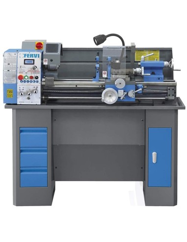 Tornio parallelo con inverter 38mm motore trifase 230v ferro metallo Fervi t900i