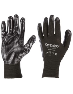 Guanti da lavoro spalmati in nitrile polsino in maglia qs safety n1002ebb