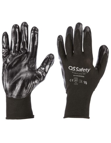 Guanti da lavoro spalmati in nitrile polsino in maglia qs safety n1002ebb