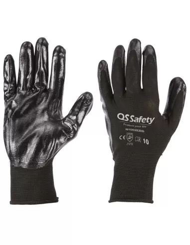 Guanti da lavoro spalmati in nitrile polsino in maglia qs safety n1002ebb