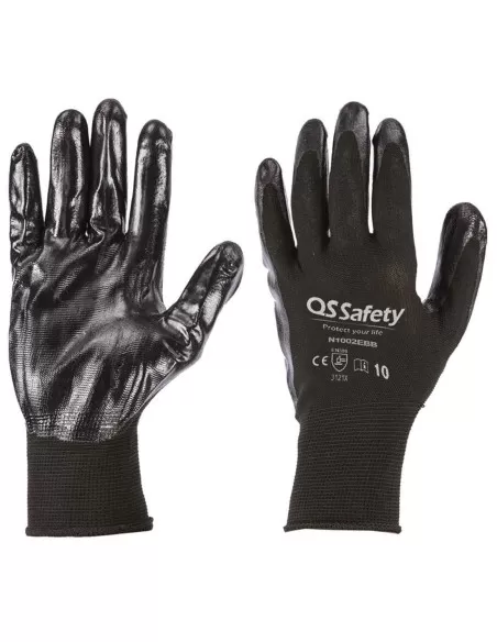 Guanti da lavoro spalmati in nitrile polsino in maglia qs safety n1002ebb