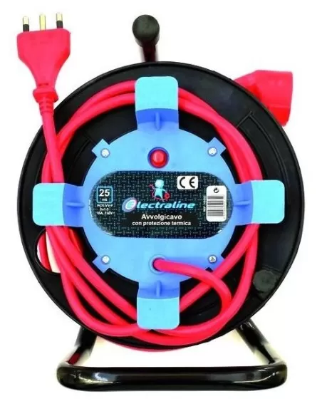 1 - Avvolgicavo prolunga elettrica garden cavo 25 metri 3 x 1,5 mn presa shuko