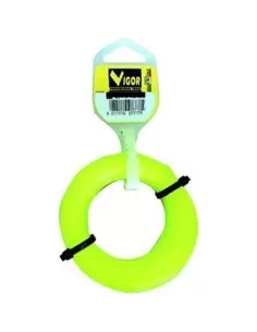 1 - Filo decespugliatore VIGOR quadro in nylon giallo metri 15 diametro 2,4 mm