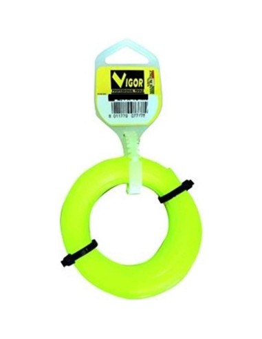 1 - Filo decespugliatore VIGOR quadro in nylon giallo metri 15 diametro 2,4 mm