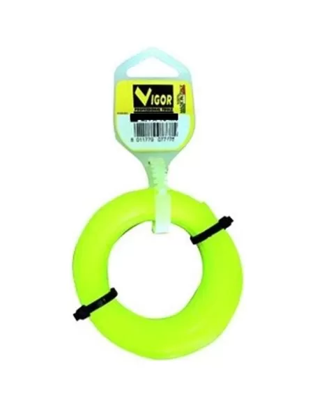1 - Filo decespugliatore VIGOR quadro in nylon giallo metri 15 diametro 2,4 mm