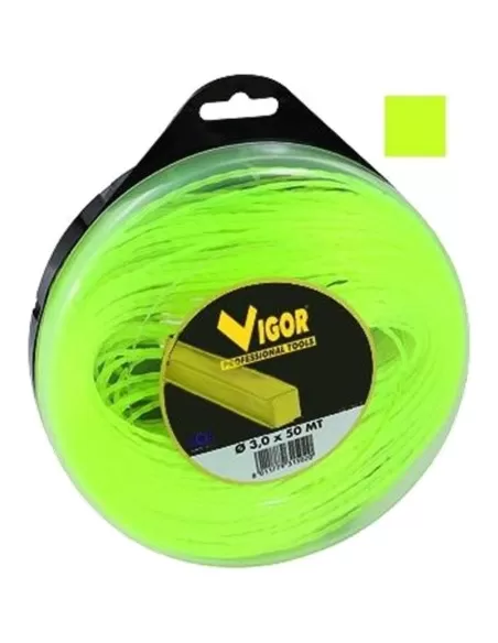 1 - Filo decespugliatore VIGOR quadro in nylon giallo metri 50 diametro 3 mm 1 - Filo decespugliatore VIGOR quadro in nylon giallo metri 50 diametro 3 mm