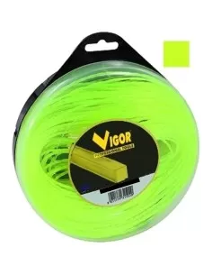1 - Filo decespugliatore VIGOR quadro in nylon giallo metri 30 diametro 4 mm