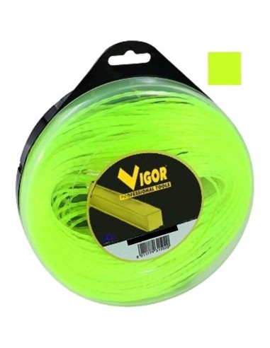 1 - Filo decespugliatore VIGOR quadro in nylon giallo metri 30 diametro 4 mm