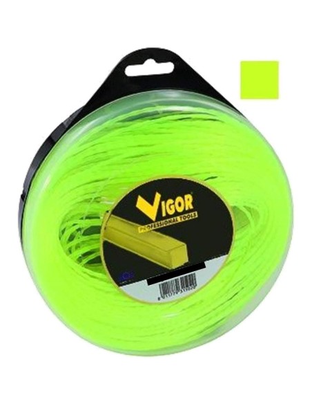 1 - Filo decespugliatore VIGOR quadro in nylon giallo metri 30 diametro 4 mm