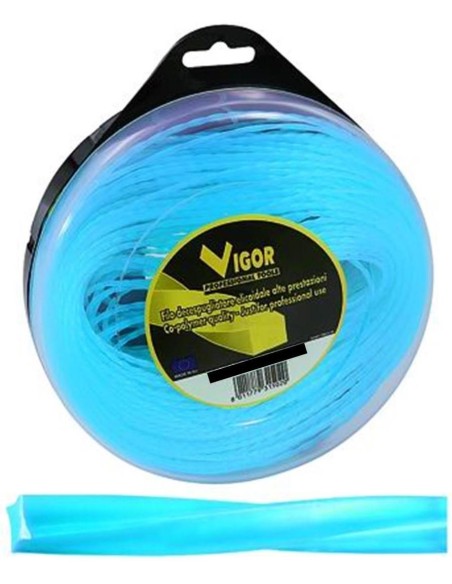 1 - Filo decespugliatore VIGOR spiralato alluminio blu metri 30 diametro 4 mm