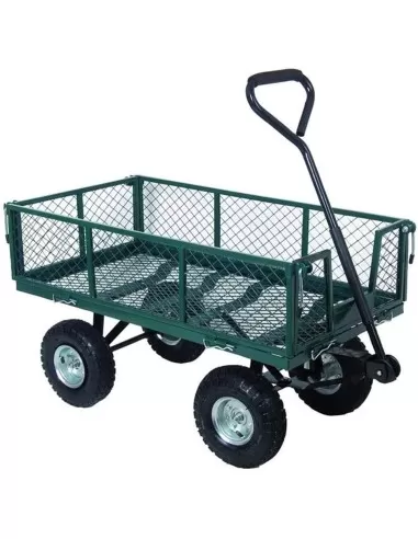 1 - Carrello in acciaio BLINKY 4 ruote sponde a rete portata 400 kg