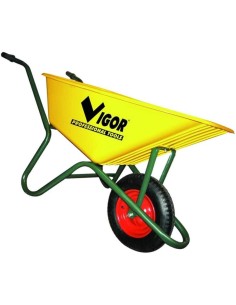 Carriola VIGOR 100 gialla 2 ruote struttura in ferro vasca in plastica