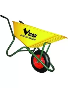 Carriola VIGOR 100 gialla 2 ruote struttura in ferro vasca in plastica