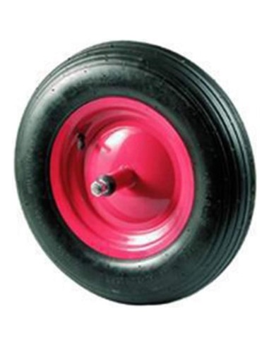 1 - Ruota per carriola VIGOR perno corto cm 17 piena telaio in ferro
