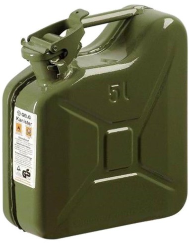 1 - Tanica in metallo verniciato verde 10 lt omologata per benzina carburanti