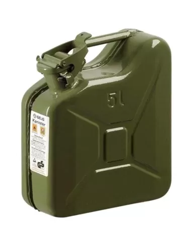 1 - Tanica in metallo verniciato verde 20 lt omologata per benzina carburanti
