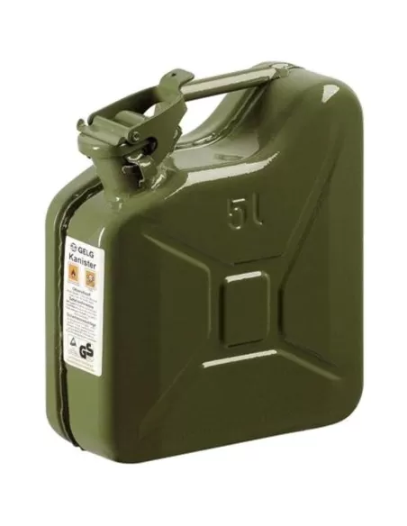 1 - Tanica in metallo verniciato verde 20 lt omologata per benzina carburanti