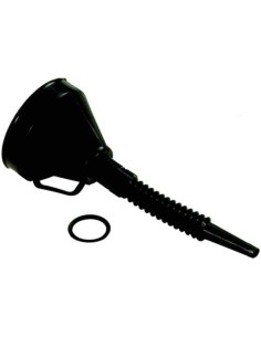 1 - Imbuto flessibile nero per gasolio benzina carburante con filtro e travasatore