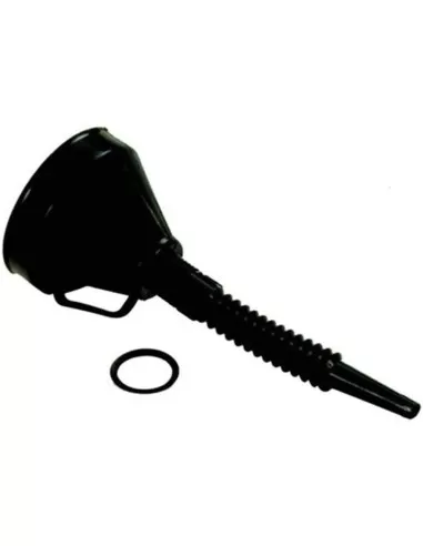 1 - Imbuto flessibile nero per gasolio benzina carburante con filtro e travasatore