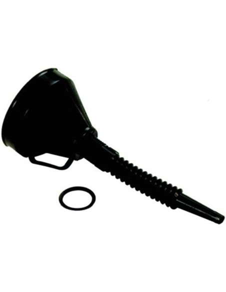 1 - Imbuto flessibile nero per gasolio benzina carburante con filtro e travasatore