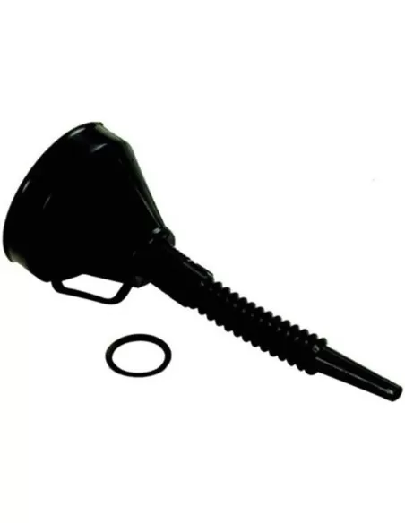 1 - Imbuto flessibile nero per gasolio benzina carburante con filtro e travasatore