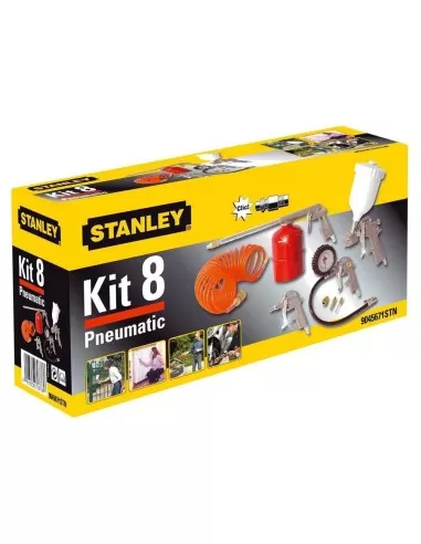 1 - Kit 8 pneumatic STANLEY kit accessori compressore aria compressa 8 pz aerografo