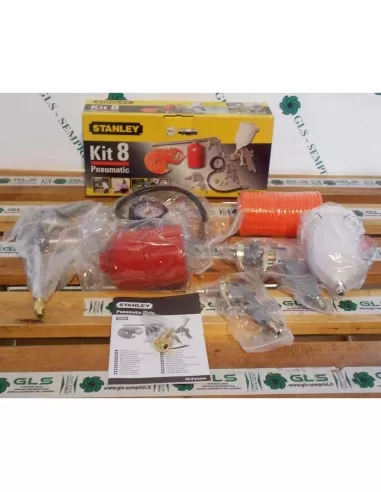 3 - Kit 8 pneumatic STANLEY kit accessori compressore aria compressa 8 pz aerografo