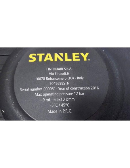 3 - Arrotolatore con tubo aria compressa 6,5x10 STANLEY prolunga 9 mt