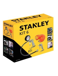 Kit STANLEY 6 pneumatic kit accessori compressore pistola soffiaggio gonfiaggio