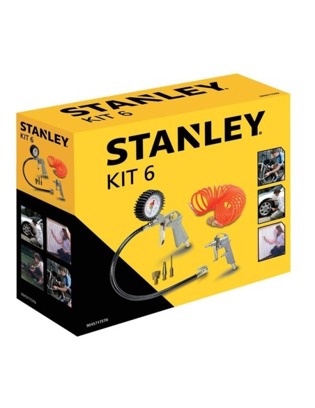 Kit STANLEY 6 pneumatic kit accessori compressore pistola soffiaggio gonfiaggio