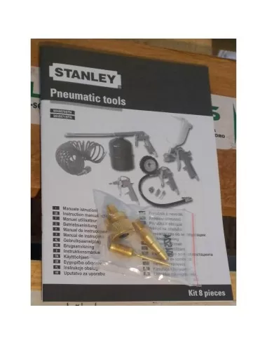 5 - Kit STANLEY 6 pneumatic kit accessori compressore pistola soffiaggio gonfiaggio