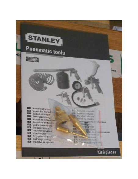 Kit STANLEY 6 pneumatic kit accessori compressore pistola soffiaggio gonfiaggio
