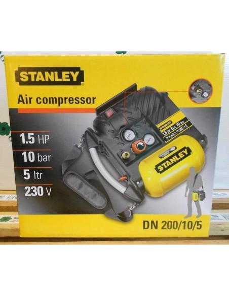 Compressore aria STANLEY air boss portatile tracolla 5 lt litri 1,5 hp 10 bar