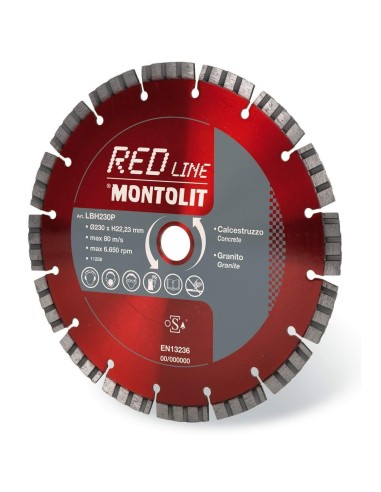 DISCO DIAMANTATO LASERMONT MONTOLIT LBH PER CALCESTRUZZO GRANITO PORFIDO PIETRE