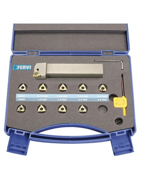 Kit utensile filettatura x esterno x tornio metallo Fervi kiser