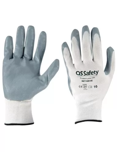 Guanti da lavoro spalmati in nitrile polsino in maglia qs safety nf1001e