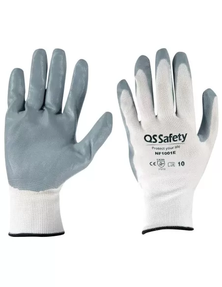 Guanti da lavoro spalmati in nitrile polsino in maglia qs safety nf1001e