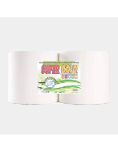 Confezione di 2 rotoli bobina carta in pura cellulosa goffrata 2 veli 800 strappi supergold