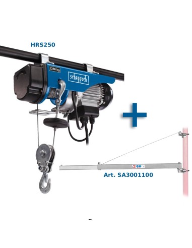 Paranco montacarichi elettrico argano 250 kg SCHEPPACH hrs250 + braccio bandiera