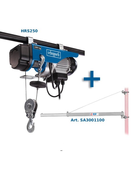 Paranco montacarichi elettrico argano 250 kg SCHEPPACH hrs250 + braccio bandiera