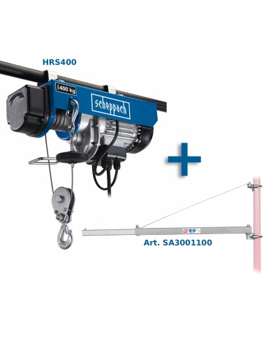Paranco montacarico argano elettrico 200/400kg SCHEPPACH hrs400+braccio bandiera