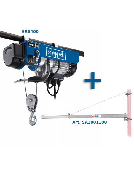 Paranco montacarico argano elettrico 200/400kg SCHEPPACH hrs400+braccio bandiera