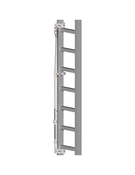 2 - Fissaggio Deltaplus an801 alto e basso linea vita fissa per scale o montanti