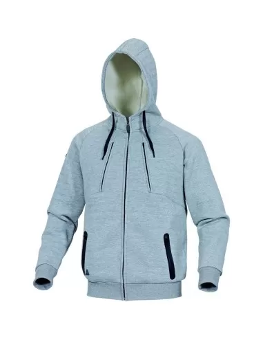 2 - Felpa giacca zip invernale termica sportiva cappuccio Deltaplus anzio grigio blu