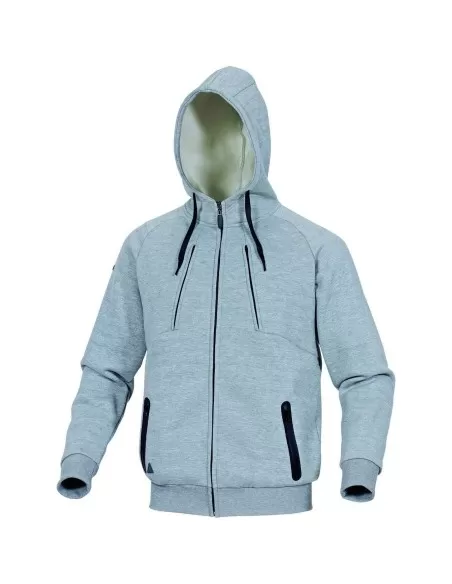 2 - Felpa giacca zip invernale termica sportiva cappuccio Deltaplus anzio grigio blu 2 - Felpa giacca zip invernale termica sportiva cappuccio Deltaplus anzio grigio blu