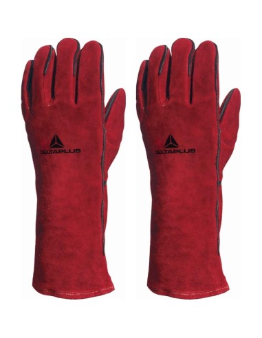 Guanti da saldatore lavoro Deltaplus ca615k in pelle crosta anticalore