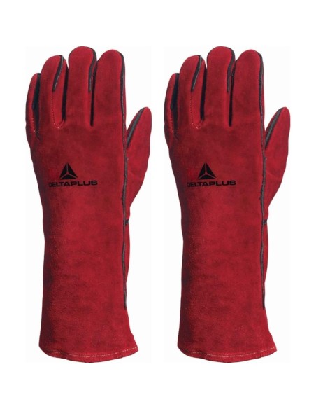 Guanti da saldatore lavoro Deltaplus ca615k in pelle crosta anticalore
