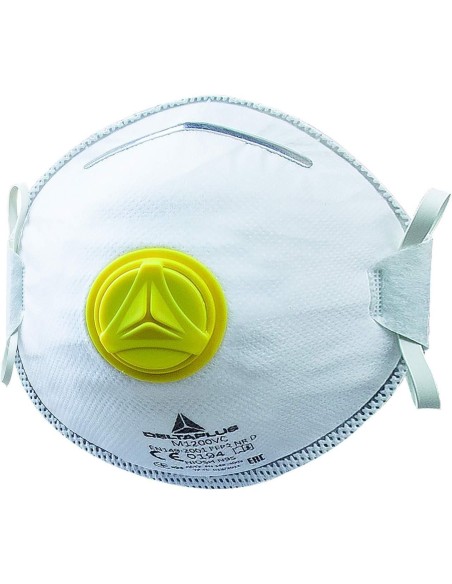 1 - Kit 10 mascherine Deltaplus ffp2 m1200v conchiglia valvola x polveri