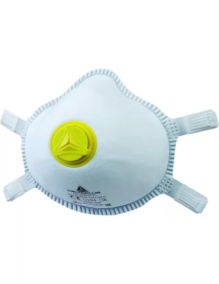 1 - Kit 5 mascherine ffp2 Deltaplus m1200vplus conchiglia valvola per polveri