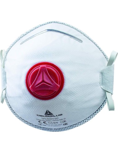 1 - Kit 10 mascherine Deltaplus ffp3 m1300v2 conchiglia valvola x polveri